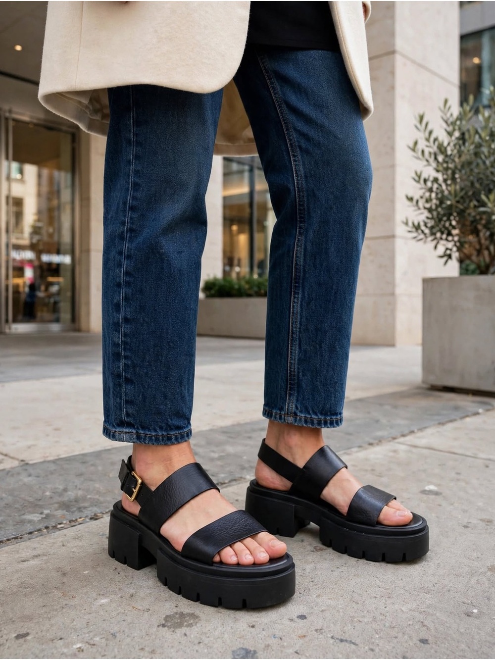 Zara Chunky Black Platform Sandals with Buckle Strap - New never worn - Picture 4 of 11